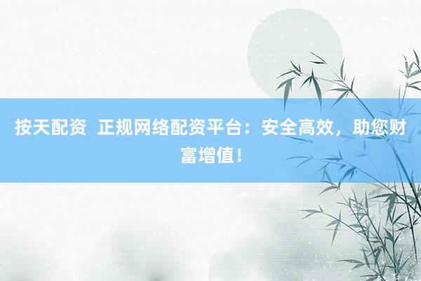 按天配资  正规网络配资平台：安全高效，助您财富增值！