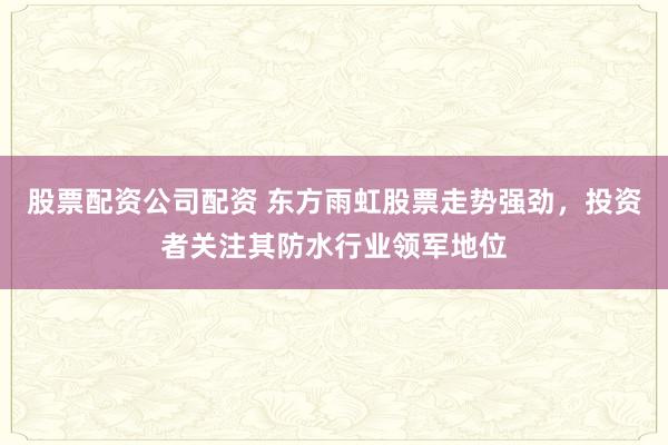 股票配资公司配资 东方雨虹股票走势强劲，投资者关注其防水行业领军地位