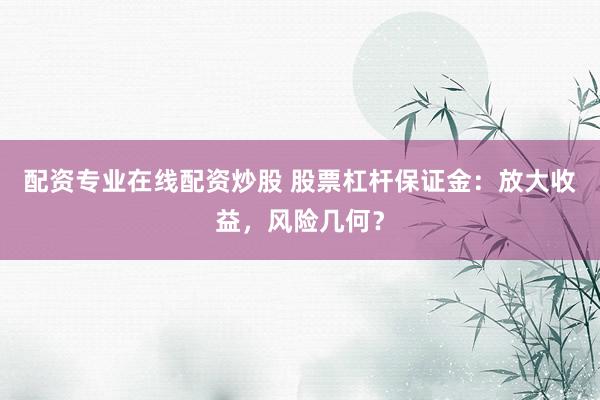 配资专业在线配资炒股 股票杠杆保证金：放大收益，风险几何？