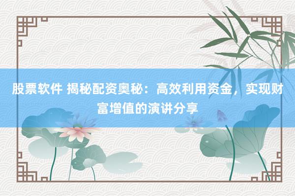 股票软件 揭秘配资奥秘：高效利用资金，实现财富增值的演讲分享