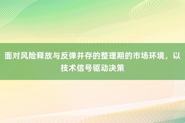 面对风险释放与反弹并存的整理期的市场环境，以技术信号驱动决策